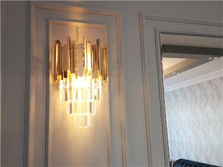 Modern Crystal Stone Gold Wall Sconce