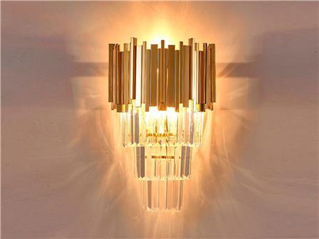 Modern Crystal Stone Gold Wall Sconce