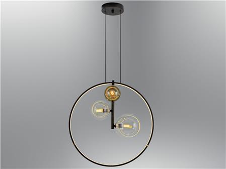 Velos 60' Vertical Circle Pendant Lamp Matt Black