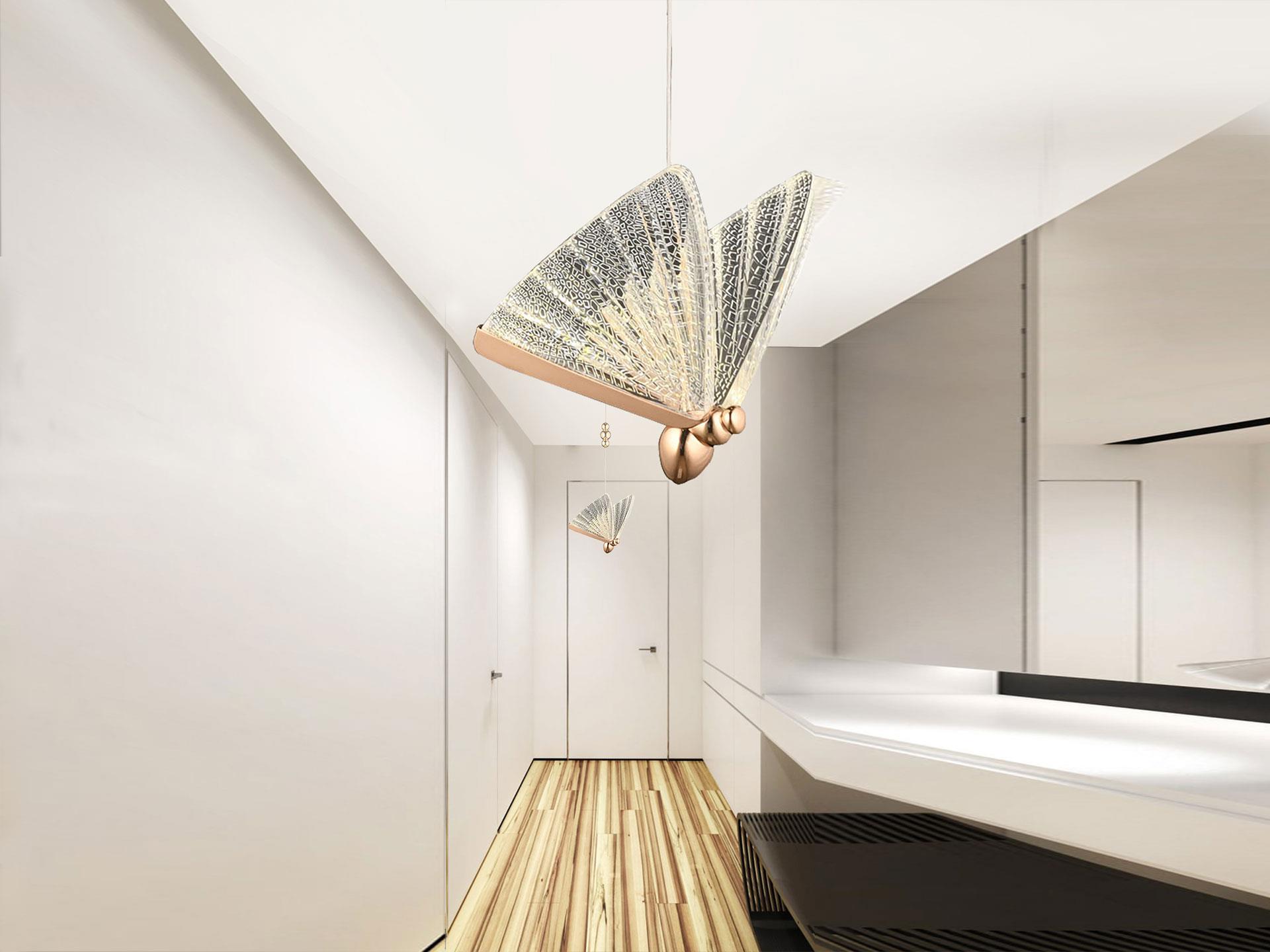 Luxury Modern Butterfly 2 Pieces Colorful Led Chandelier