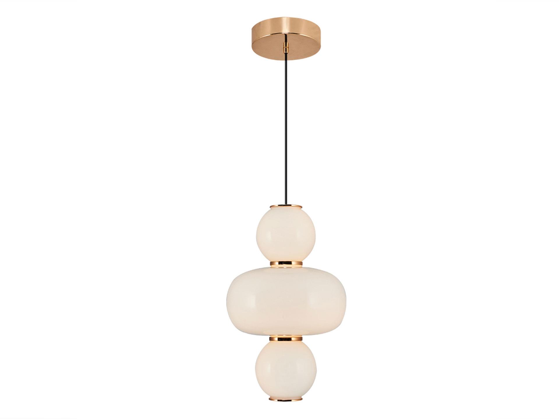 5235-1 3 Glass Pendant Lamp A-B-A Rose Gold