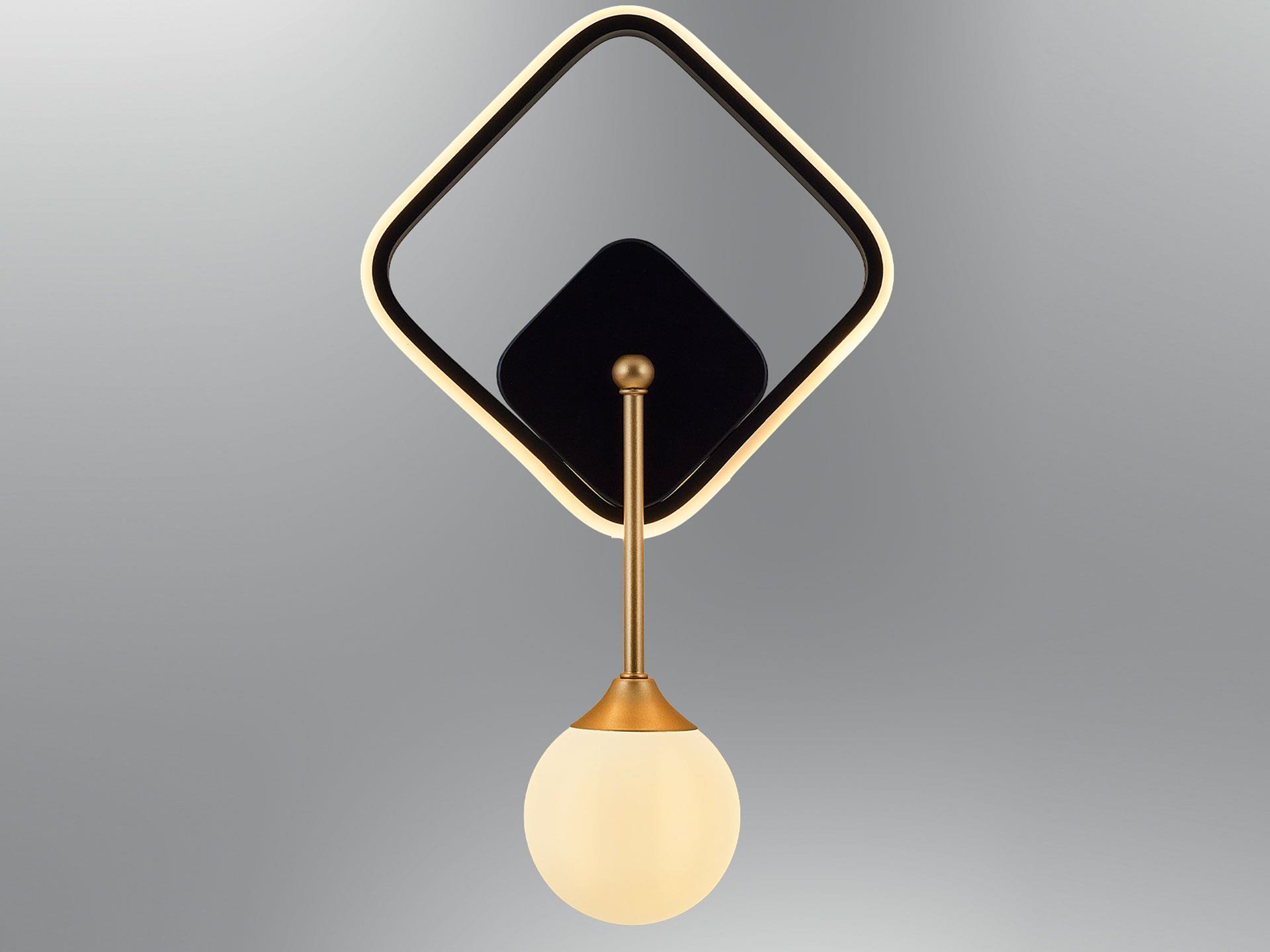Luna Lighting 2611-3-19 Halo Kare Aplik Siyah