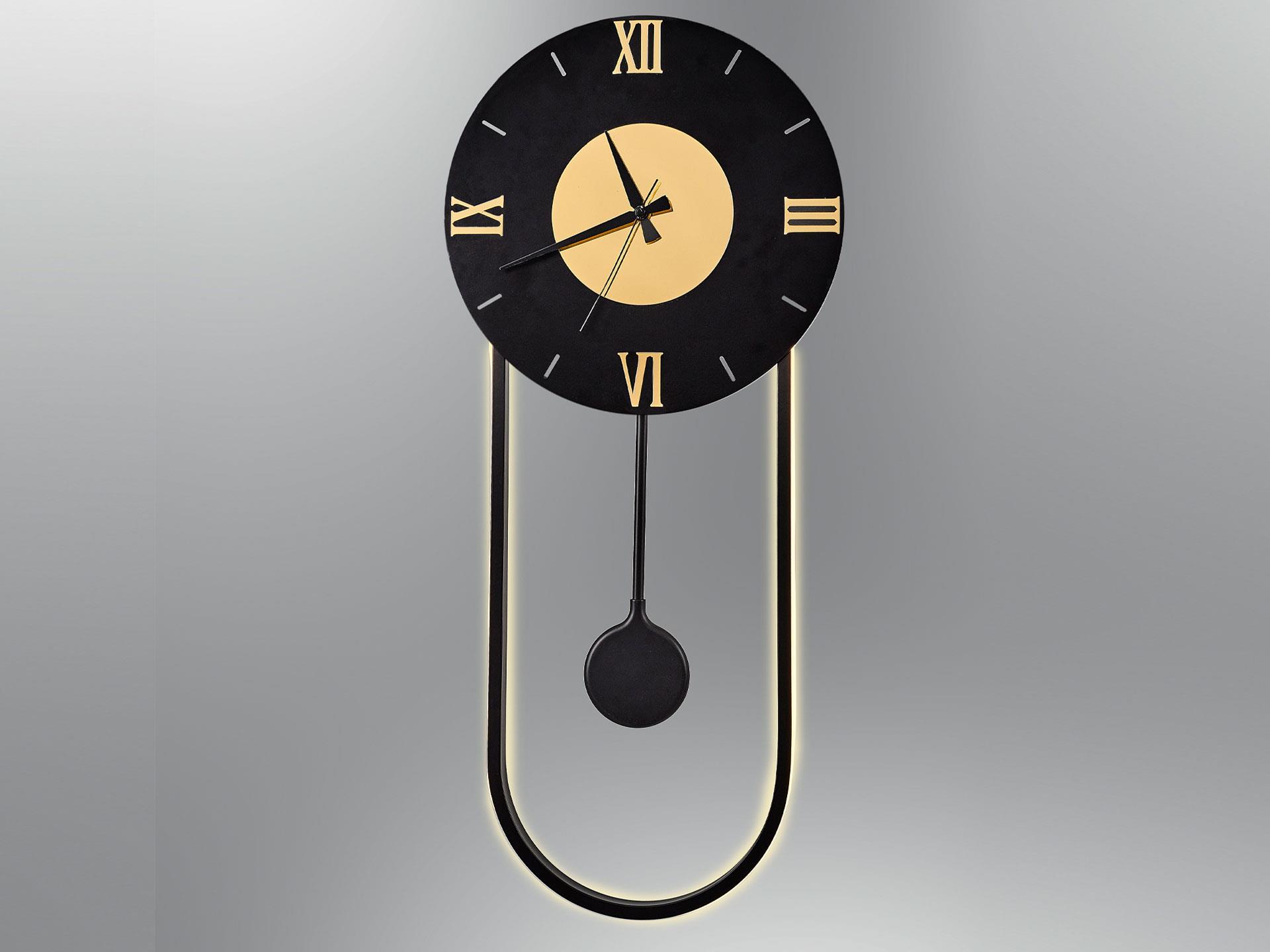 160 Clock Wall Lamp Black
