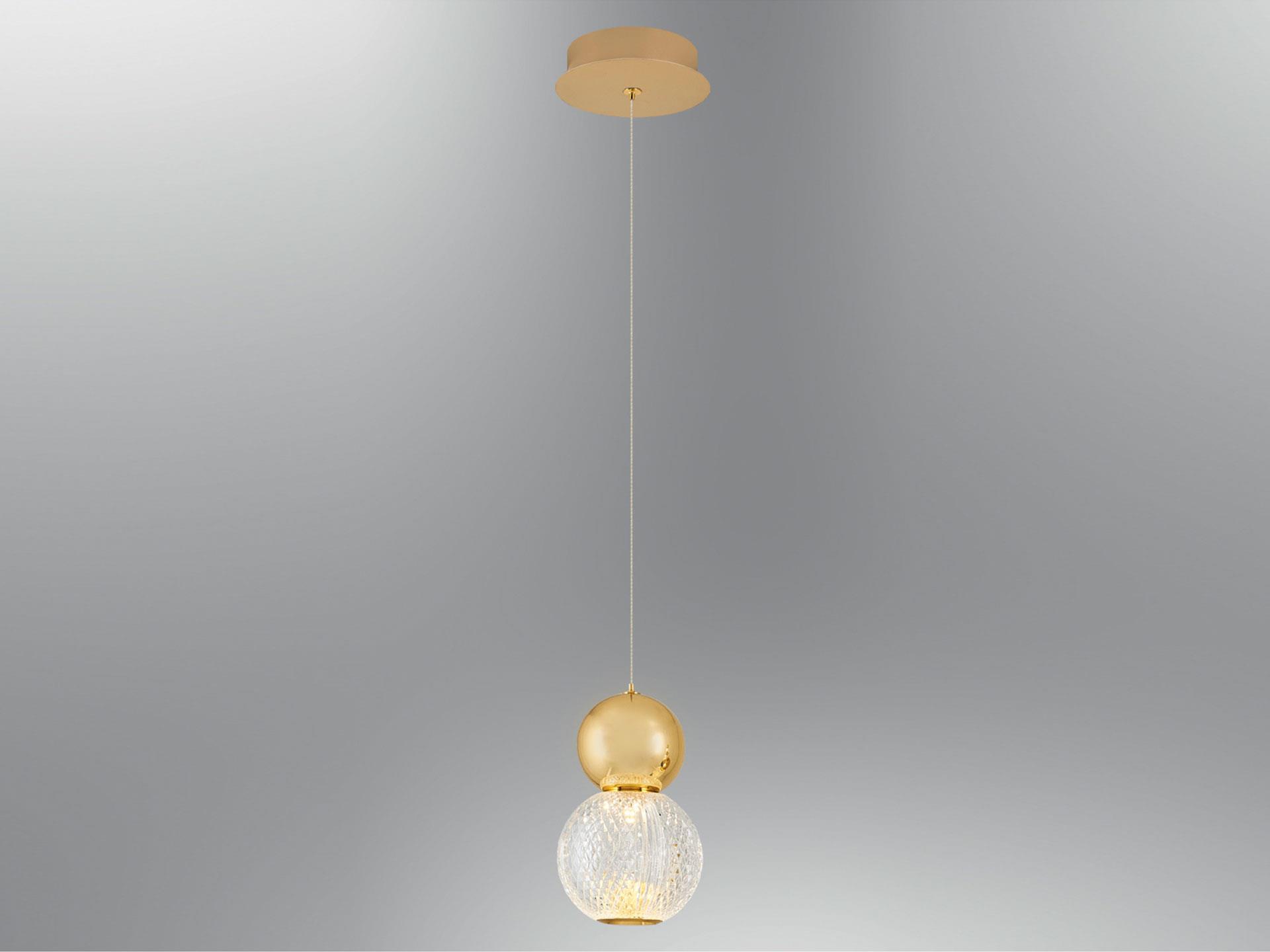 4136A-1A-03 Single Solar Pendant Lamp 2Ball Yellow