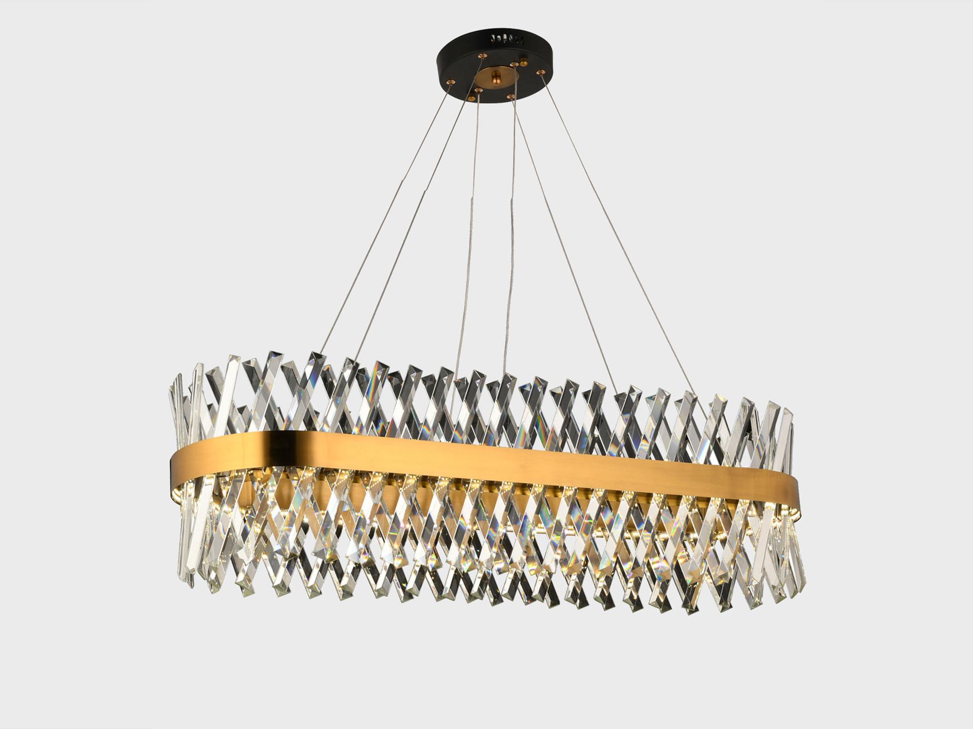   Luxury Modern Bronze Led Crystal Chandelier