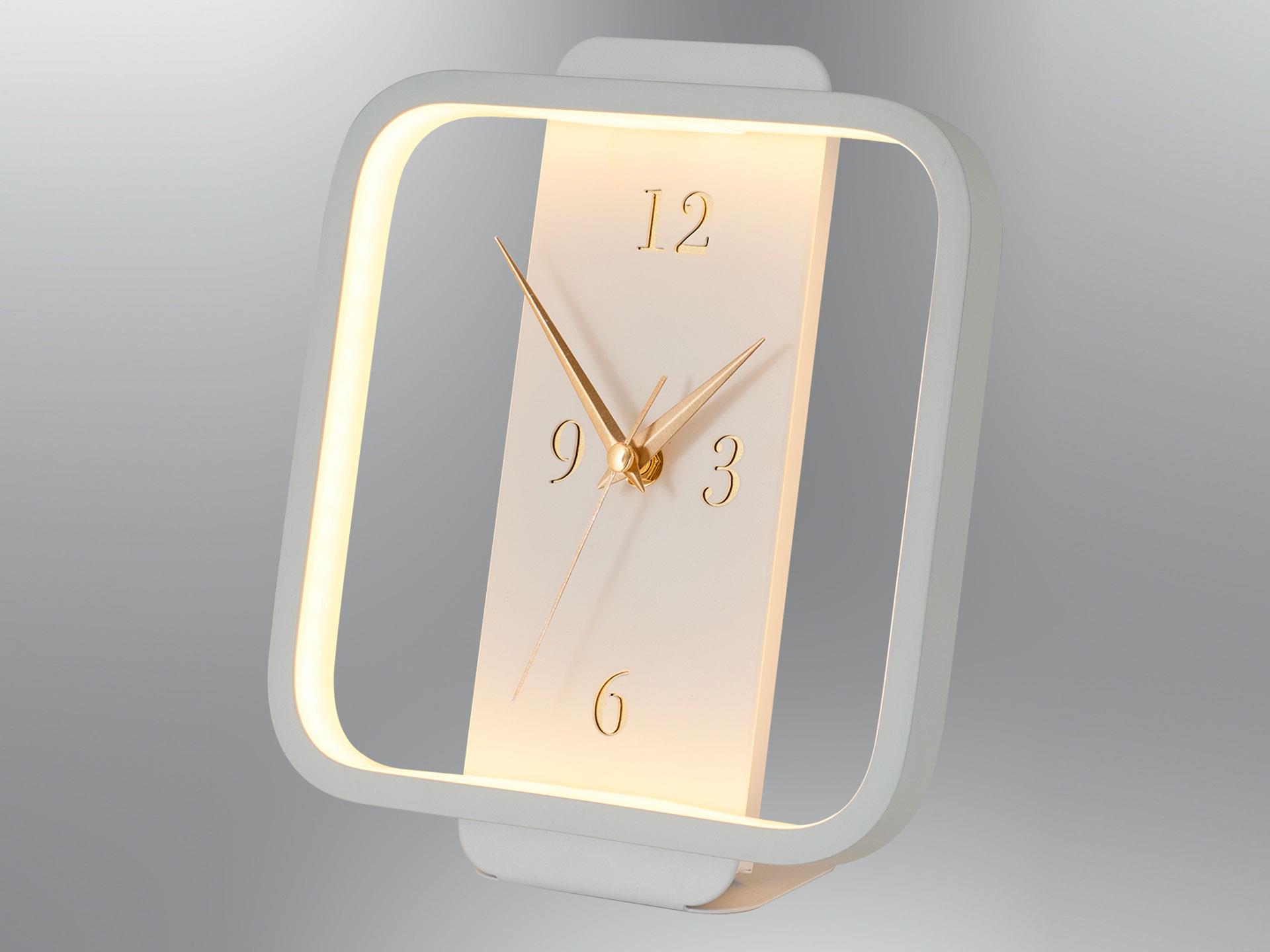151-ML-01 Ora Square Led Table Clock White