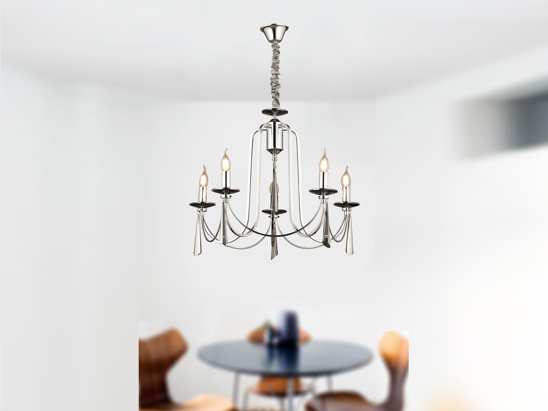   Modern Luxury Countess 5 Piece Bronze Brass Chandelier