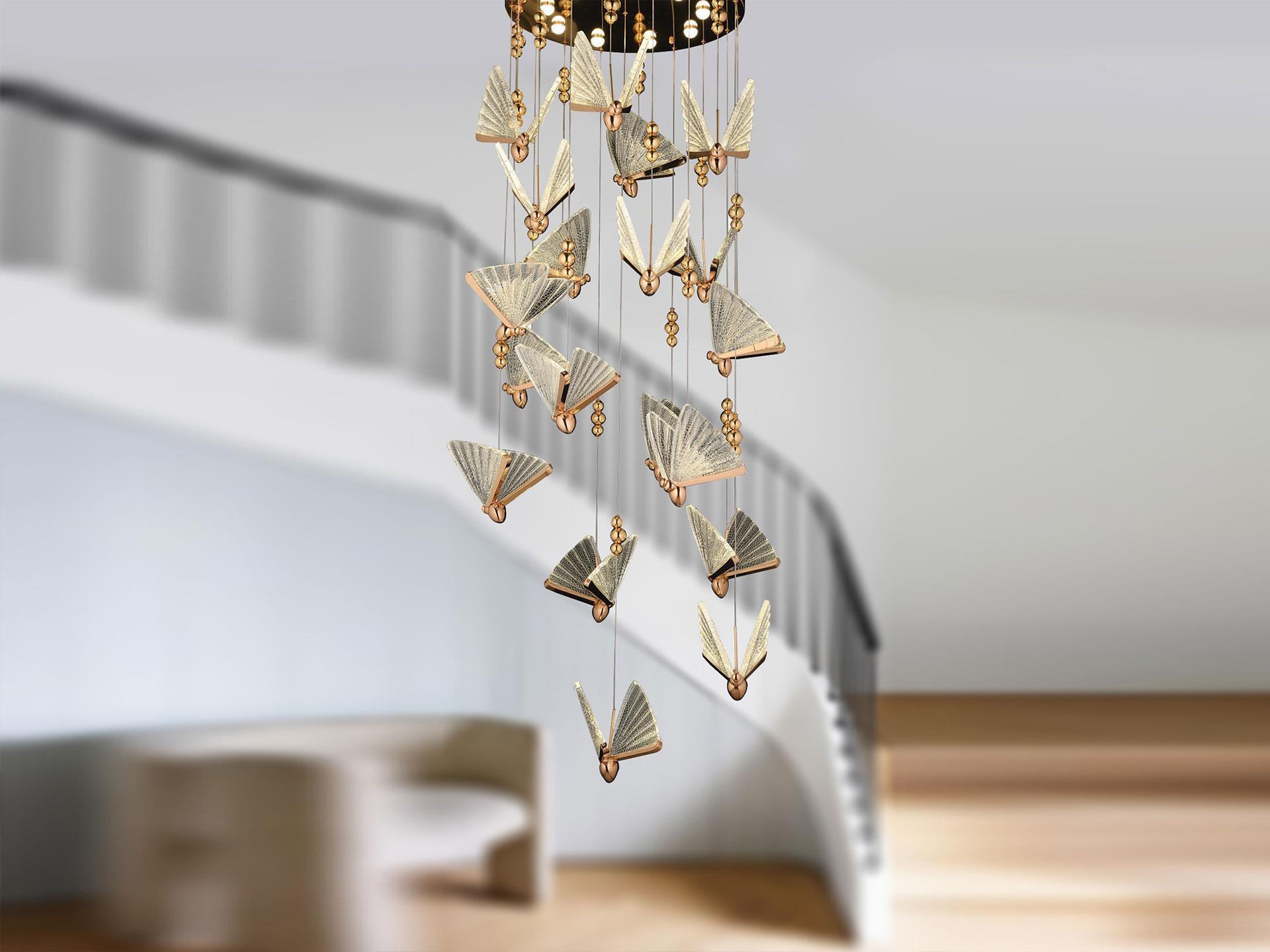 Luxury Modern Kelebek 19lu Led Avize
