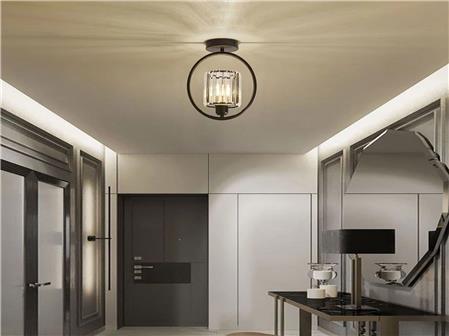 Modern Luxury Black Crescent Crystal Stone Chandelier