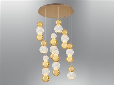 4136-9A-03 9 Solar Pendant Lamp Chandelier Yellow