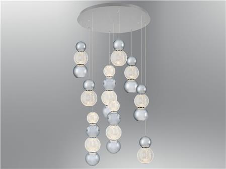 4136-9A-02 9 Solar Pendant Lamp Chandelier Chrome