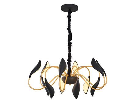 4060-12A,19 12 Chandelier Black