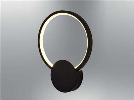 5801A-APL,19 Anevo Round Sconce Black