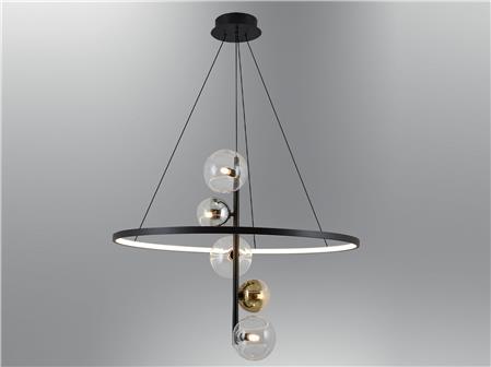 3116Y-80 Velos 80 Horizontal Circle Pendant Lamp Matt Black