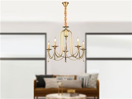 Modern Luxury Countess 5 Piece Bronze Brass Chandelier